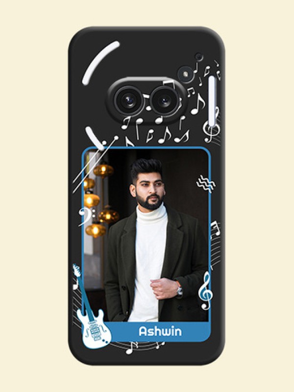 Musical Theme Design with Text on Photo On Space Black Custom Soft Matte Mobile Back Cover - Nothing Phone 2A Plus