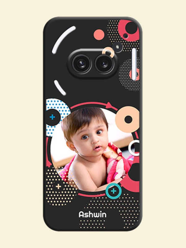 Multicoloured Round Image On Space Black Custom Soft Matte Mobile Back Cover - Nothing Phone 2A Plus