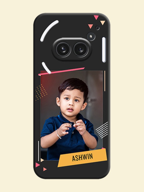 Photo Frame with Triangle Small Dots on Photo On Space Black Custom Soft Matte Mobile Back Cover - Nothing Phone 2A Plus