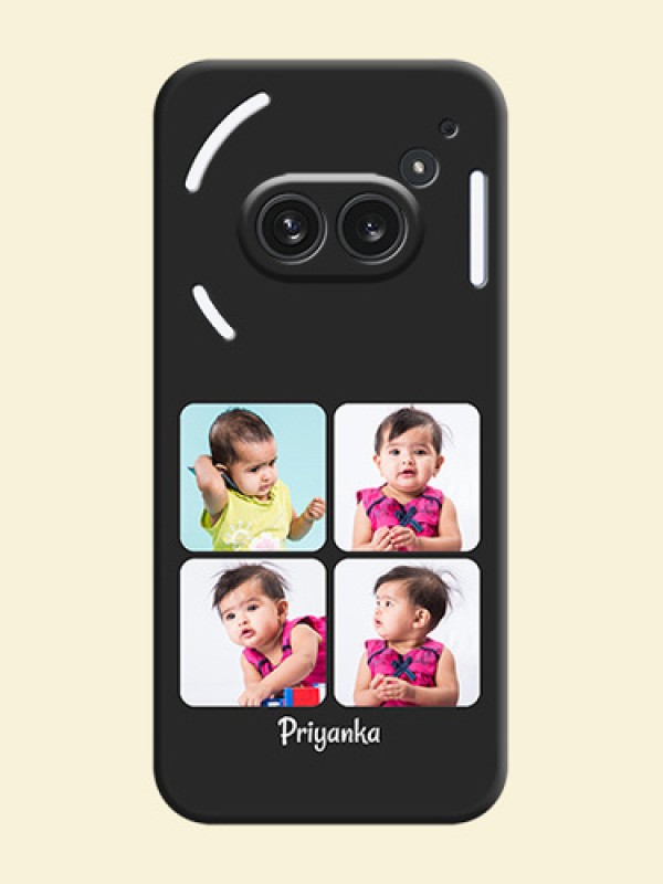 Floral Art with 6 Image Holder on Photo On Space Black Custom Soft Matte Mobile Back Cover - Nothing Phone 2A Plus