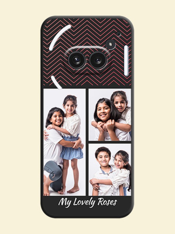 Wave Pattern with 3 Image Holder On Space Black Custom Soft Matte Mobile Back Cover - Nothing Phone 2A Plus
