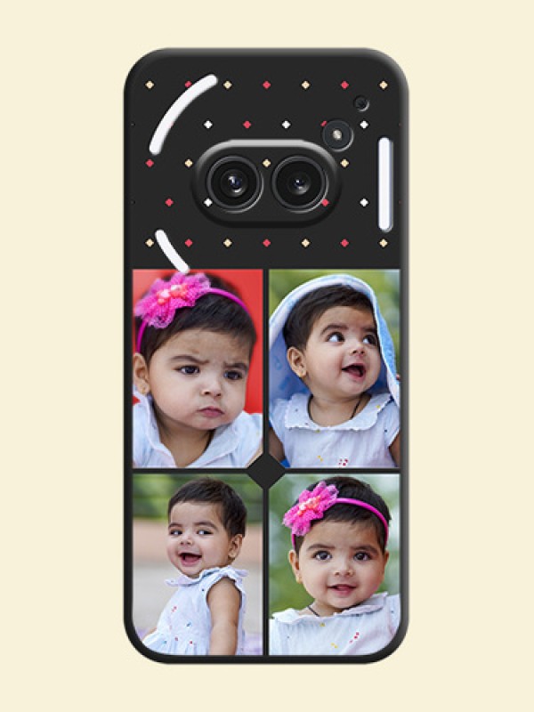 Multicolor Dotted Pattern with 4 Image Holder On Space Black Custom Soft Matte Mobile Back Cover - Nothing Phone 2A Plus