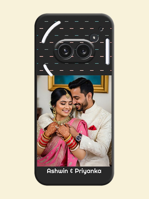 Line Pattern Design with Text On Space Black Custom Soft Matte Mobile Back Cover - Nothing Phone 2A Plus