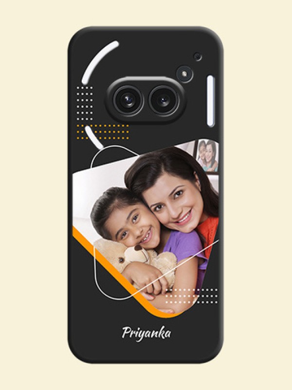Yellow Triangle on Photo On Space Black Custom Soft Matte Mobile Back Cover - Nothing Phone 2A Plus