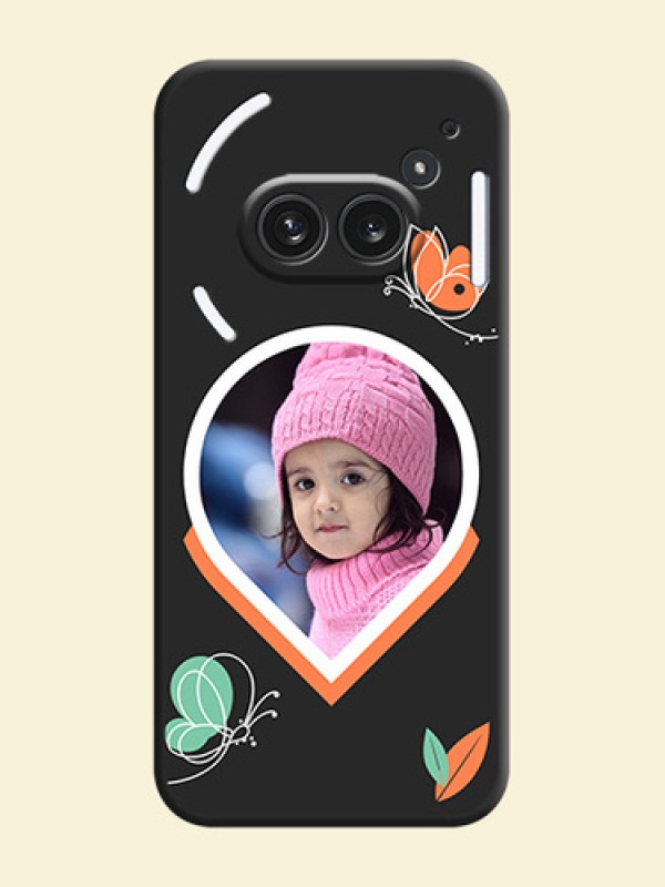 Upload Pic With Simple Butterly Design On Space Black Custom Soft Matte Mobile Back Cover - Nothing Phone 2A Plus