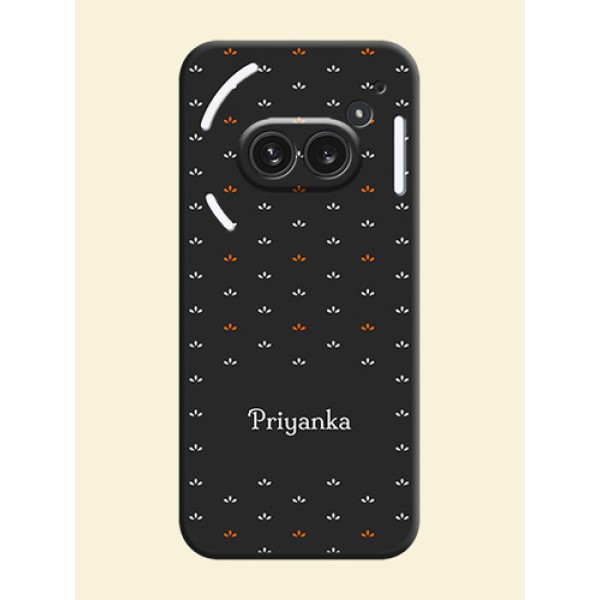 Simple Pattern With Custom Text On Space Black Custom Soft Matte Mobile Back Cover - Nothing Phone 2A Plus