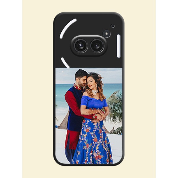Image Upload With Space Black Color On Custom Soft Matte Mobile Back Cover - Nothing Phone 2A Plus
