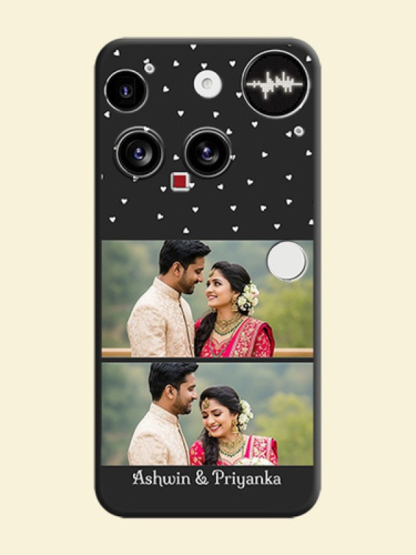 Miniature Love Symbols with Name On Space Black Custom Soft Matte Mobile Back Cover - Nothing Phone 3 5G
