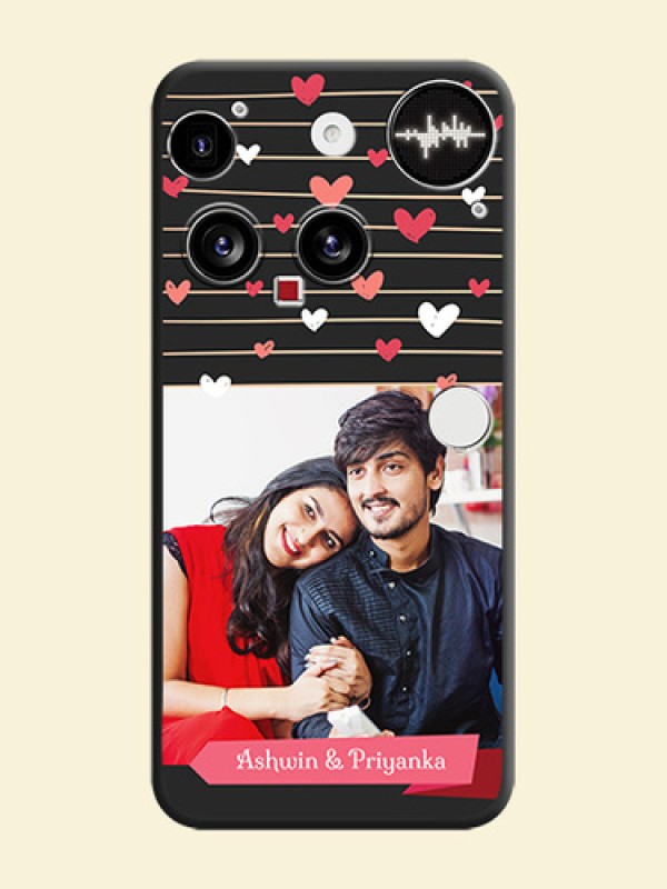Love Pattern with Name on Pink Ribbon on Photo On Space Black Custom Soft Matte Mobile Back Cover - Nothing Phone 3 5G