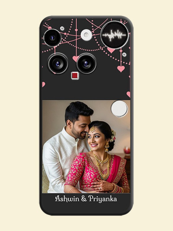 Pink Love Hangings with Text On Space Black Custom Soft Matte Mobile Back Cover - Nothing Phone 3 5G