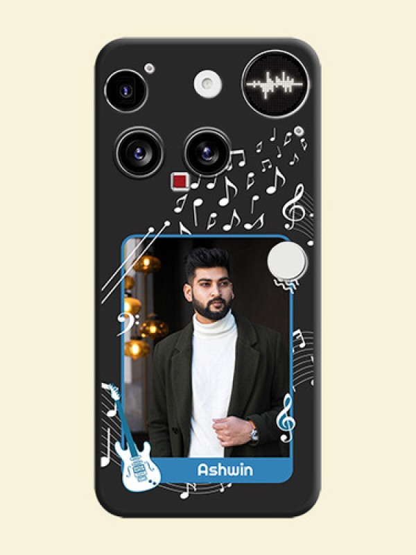 Musical Theme Design with Text on Photo On Space Black Custom Soft Matte Mobile Back Cover - Nothing Phone 3 5G