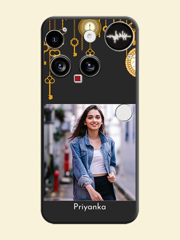 Decorative Design with Text On Space Black Custom Soft Matte Mobile Back Cover - Nothing Phone 3 5G