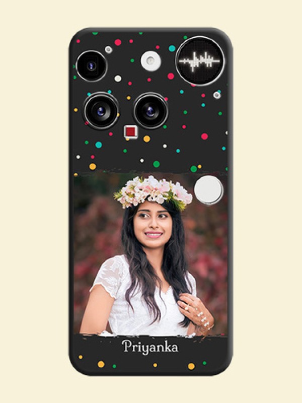Multicolor Dotted Pattern with Text On Space Black Custom Soft Matte Mobile Back Cover - Nothing Phone 3 5G