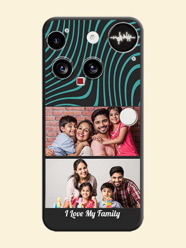 Wave Pattern with 2 Image Holder On Space Black Custom Soft Matte Mobile Back Cover - Nothing Phone 3 5G