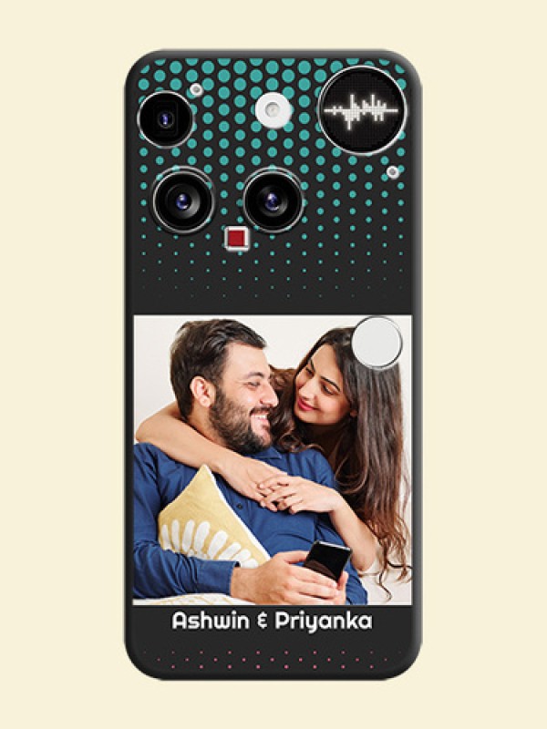 Faded Dots with Grunge Photo Frame and Text On Space Black Custom Soft Matte Mobile Back Cover - Nothing Phone 3 5G