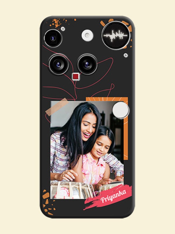 Orange Photo Frame On Space Black Custom Soft Matte Mobile Back Cover - Nothing Phone 3 5G
