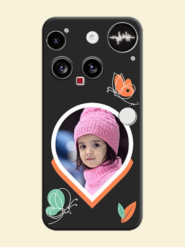 Upload Pic With Simple Butterly Design On Space Black Custom Soft Matte Mobile Back Cover - Nothing Phone 3 5G