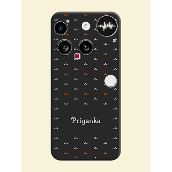 Simple Pattern With Custom Text On Space Black Custom Soft Matte Mobile Back Cover - Nothing Phone 3 5G