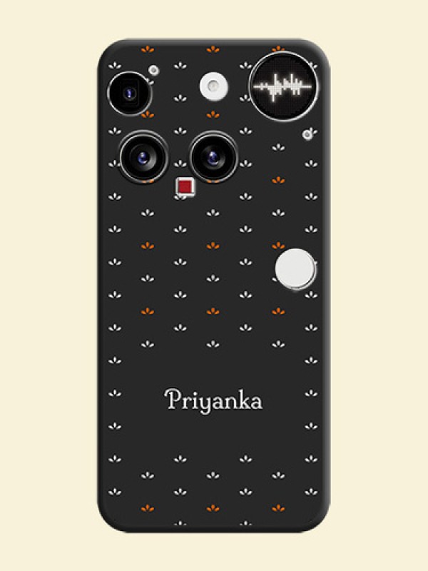Simple Pattern With Custom Text On Space Black Custom Soft Matte Mobile Back Cover - Nothing Phone 3 5G