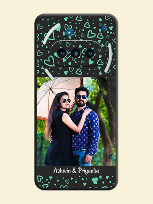 Sea Green Indefinite Love Pattern on Photo On Space Black Custom Soft Matte Mobile Back Cover - Nothing Phone 3a 5G