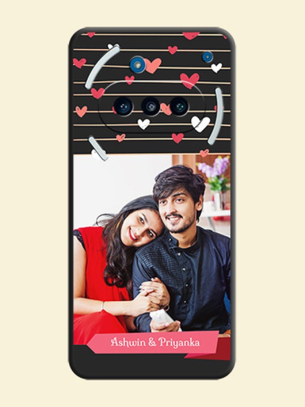 Love Pattern with Name on Pink Ribbon on Photo On Space Black Custom Soft Matte Mobile Back Cover - Nothing Phone 3a 5G