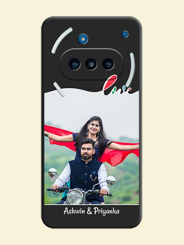 Fall in Love Pattern with Picture on Photo On Space Black Custom Soft Matte Mobile Back Cover - Nothing Phone 3a 5G