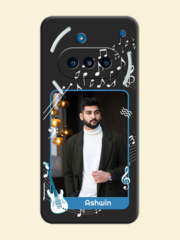 Musical Theme Design with Text on Photo On Space Black Custom Soft Matte Mobile Back Cover - Nothing Phone 3a 5G