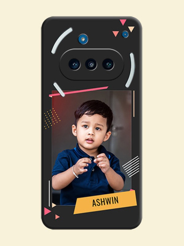 Photo Frame with Triangle Small Dots on Photo On Space Black Custom Soft Matte Mobile Back Cover - Nothing Phone 3a 5G
