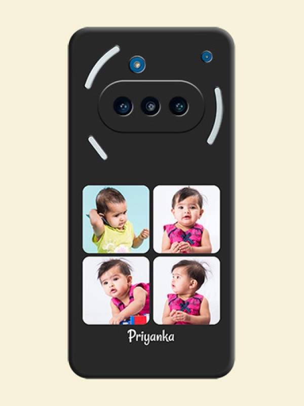 Floral Art with 6 Image Holder on Photo On Space Black Custom Soft Matte Mobile Back Cover - Nothing Phone 3a 5G