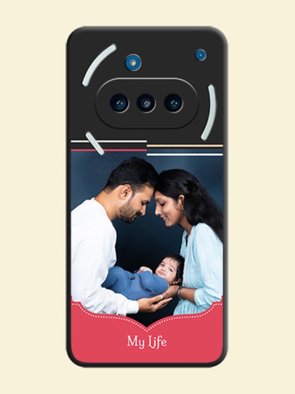 Classic Plain Design with Name On Space Black Custom Soft Matte Mobile Back Cover - Nothing Phone 3a 5G