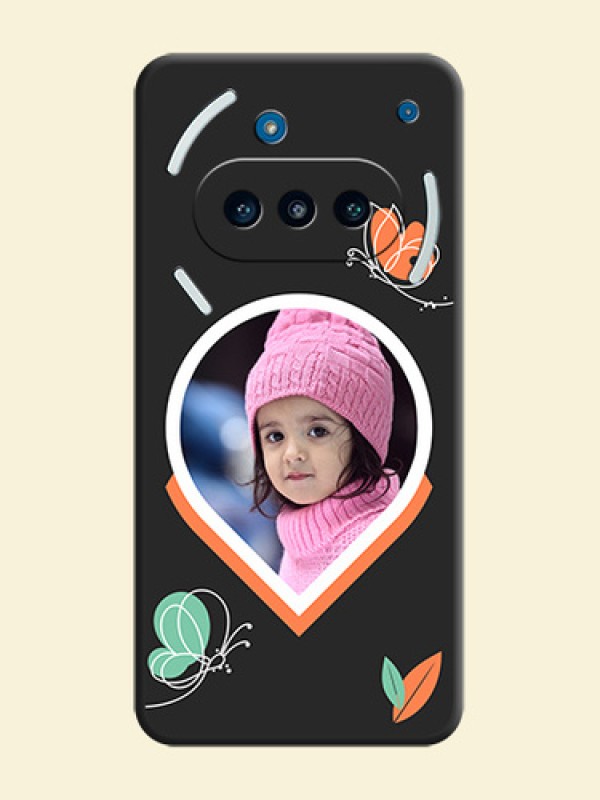 Upload Pic With Simple Butterly Design On Space Black Custom Soft Matte Mobile Back Cover - Nothing Phone 3a 5G