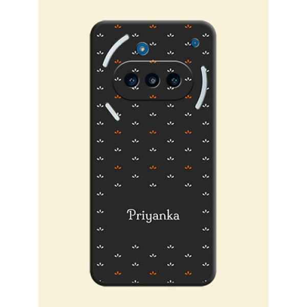 Simple Pattern With Custom Text On Space Black Custom Soft Matte Mobile Back Cover - Nothing Phone 3a 5G