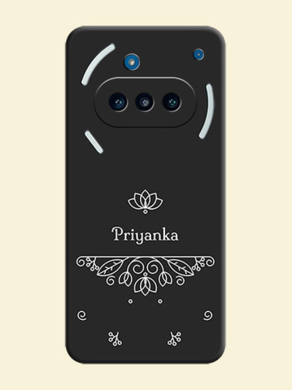 Lotus Garden Custom Text On Space Black Custom Soft Matte Mobile Back Cover - Nothing Phone 3a 5G