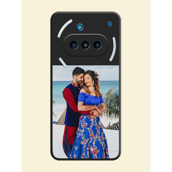 Image Upload With Space Black Color On Custom Soft Matte Mobile Back Cover - Nothing Phone 3A 5G