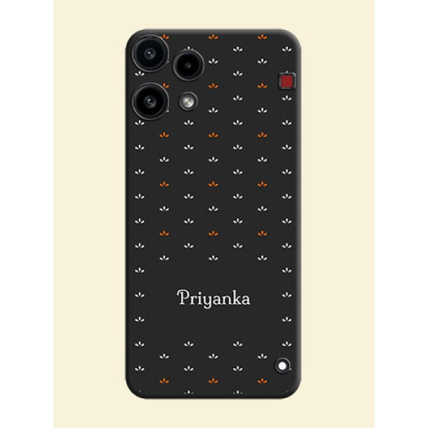 Simple Pattern With Custom Text On Space Black Custom Soft Matte Mobile Back Cover - Nothing Phone 3A Lite 5G