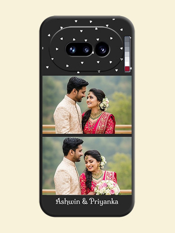 Miniature Love Symbols with Name On Space Black Custom Soft Matte Mobile Back Cover - Nothing Phone 4A 5G