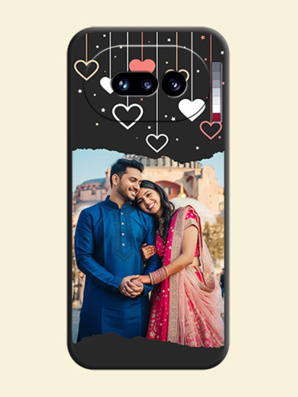 Love Hangings with Splash Wave Picture On Space Black Custom Soft Matte Mobile Back Cover - Nothing Phone 4A 5G