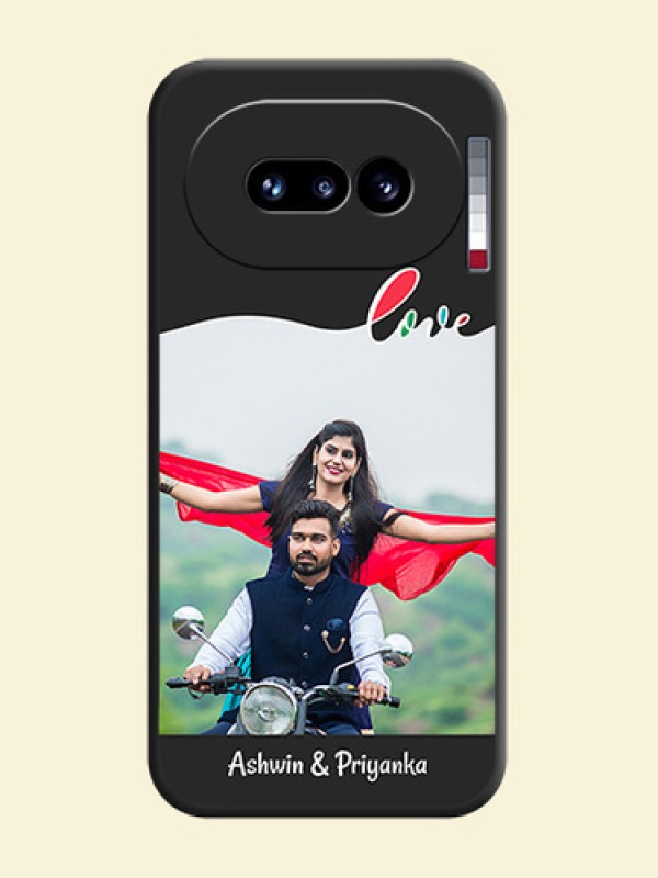 Fall in Love Pattern with Picture on Photo On Space Black Custom Soft Matte Mobile Back Cover - Nothing Phone 4A 5G