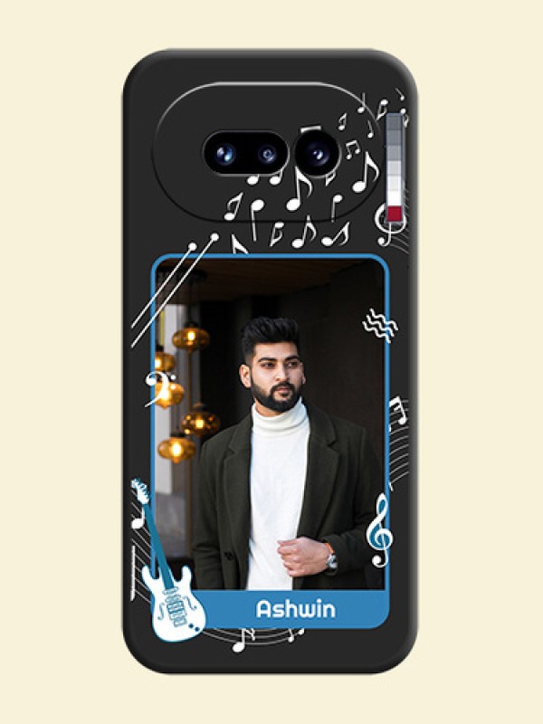 Musical Theme Design with Text on Photo On Space Black Custom Soft Matte Mobile Back Cover - Nothing Phone 4A 5G