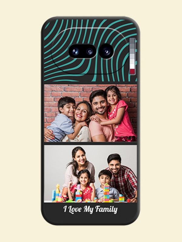 Wave Pattern with 2 Image Holder On Space Black Custom Soft Matte Mobile Back Cover - Nothing Phone 4A 5G