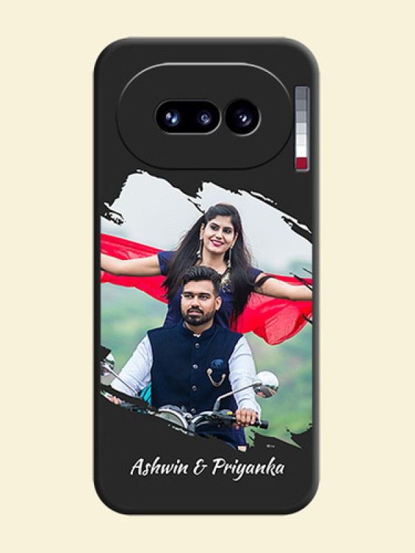Grunge Brush Strokes on Photo On Space Black Custom Soft Matte Mobile Back Cover - Nothing Phone 4A 5G