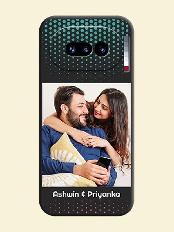 Faded Dots with Grunge Photo Frame and Text On Space Black Custom Soft Matte Mobile Back Cover - Nothing Phone 4A 5G