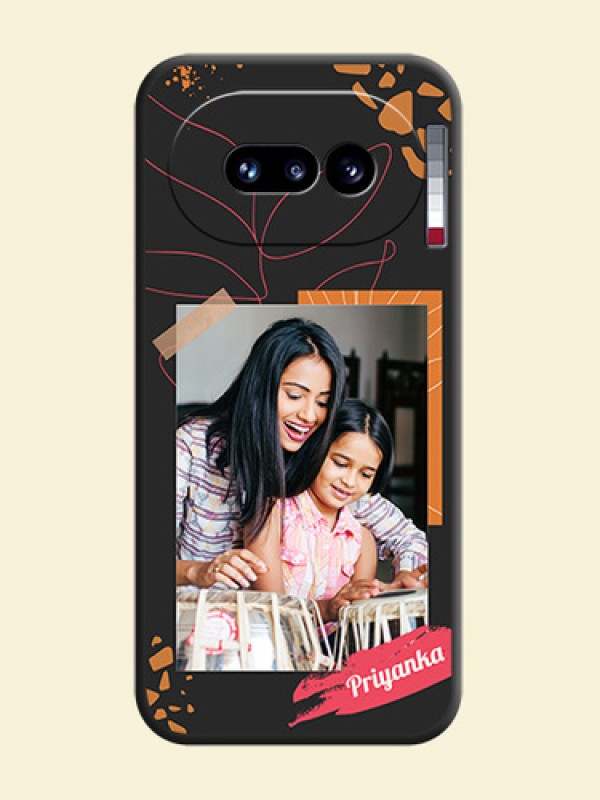 Orange Photo Frame On Space Black Custom Soft Matte Mobile Back Cover - Nothing Phone 4A 5G