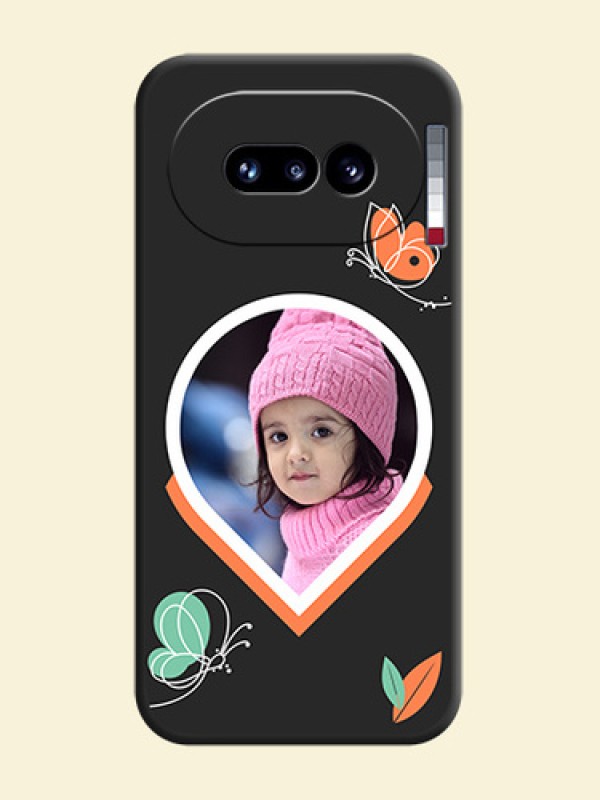 Upload Pic With Simple Butterly Design On Space Black Custom Soft Matte Mobile Back Cover - Nothing Phone 4A 5G