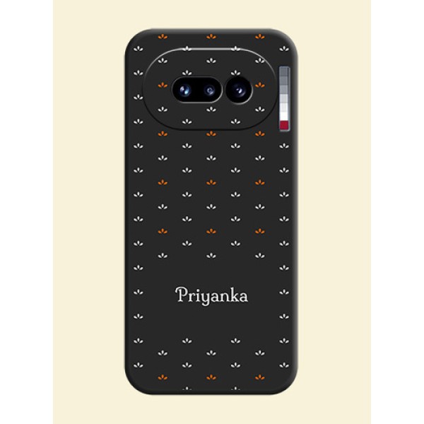 Simple Pattern With Custom Text On Space Black Custom Soft Matte Mobile Back Cover - Nothing Phone 4A 5G