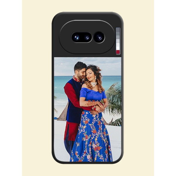 Image Upload With Space Black Color On Custom Soft Matte Mobile Back Cover - Nothing Phone 4A 5G