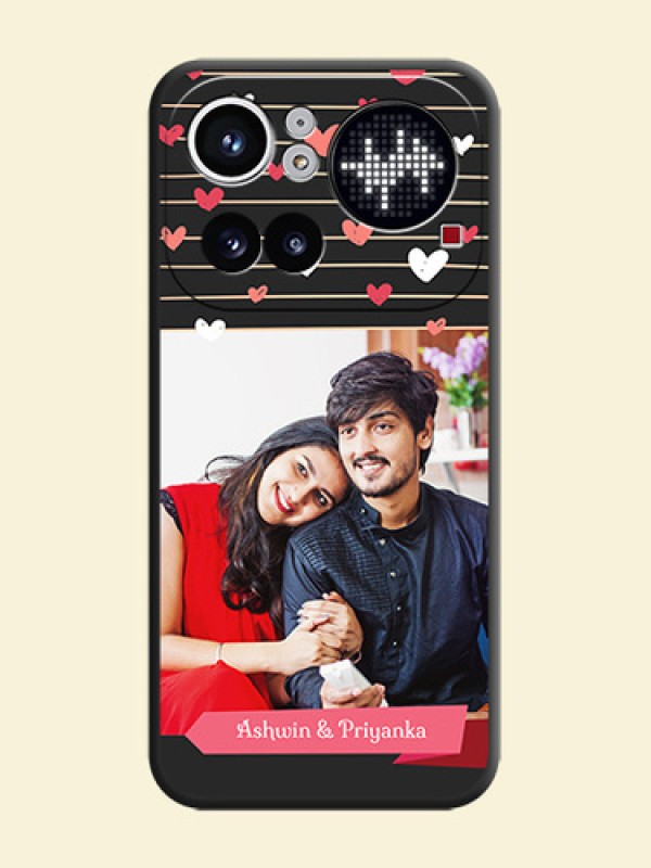 Love Pattern with Name on Pink Ribbon on Photo On Space Black Custom Soft Matte Mobile Back Cover - Nothing Phone 4A Pro 5G