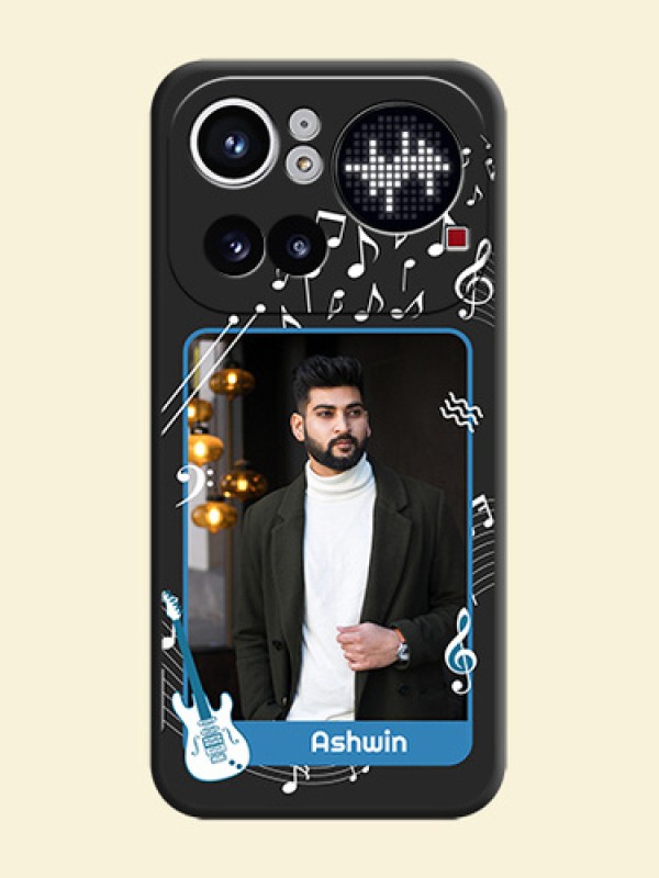 Musical Theme Design with Text on Photo On Space Black Custom Soft Matte Mobile Back Cover - Nothing Phone 4A Pro 5G