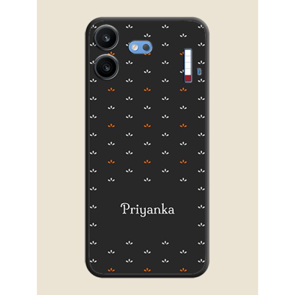 Simple Pattern With Custom Text On Space Black Custom Soft Matte Mobile Back Cover - Nothing Phone 4b 5G