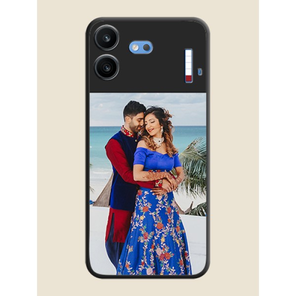 Image Upload With Space Black Color On Custom Soft Matte Mobile Back Cover - Nothing Phone 4b 5G